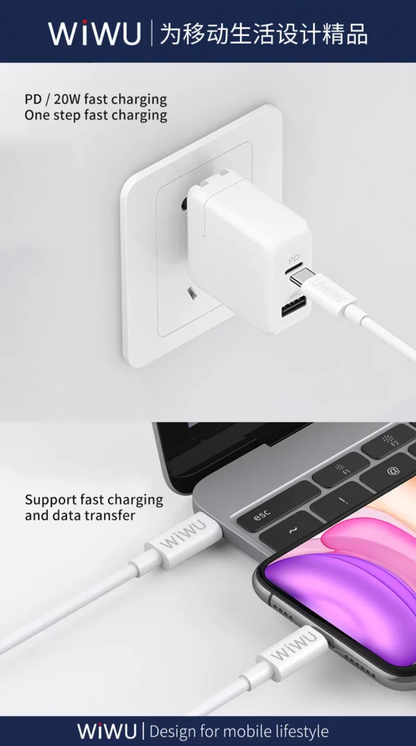 WiWU 20W USB-C to Lightning Fast Charging Cable - Image 3