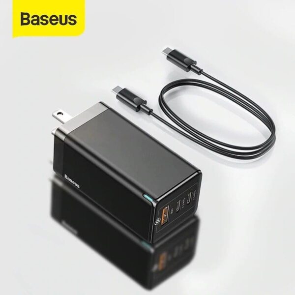 BASEUS GaN3 Pro Fast Charger 2C+U Three Ports 65W CN Plug with Type C Cable