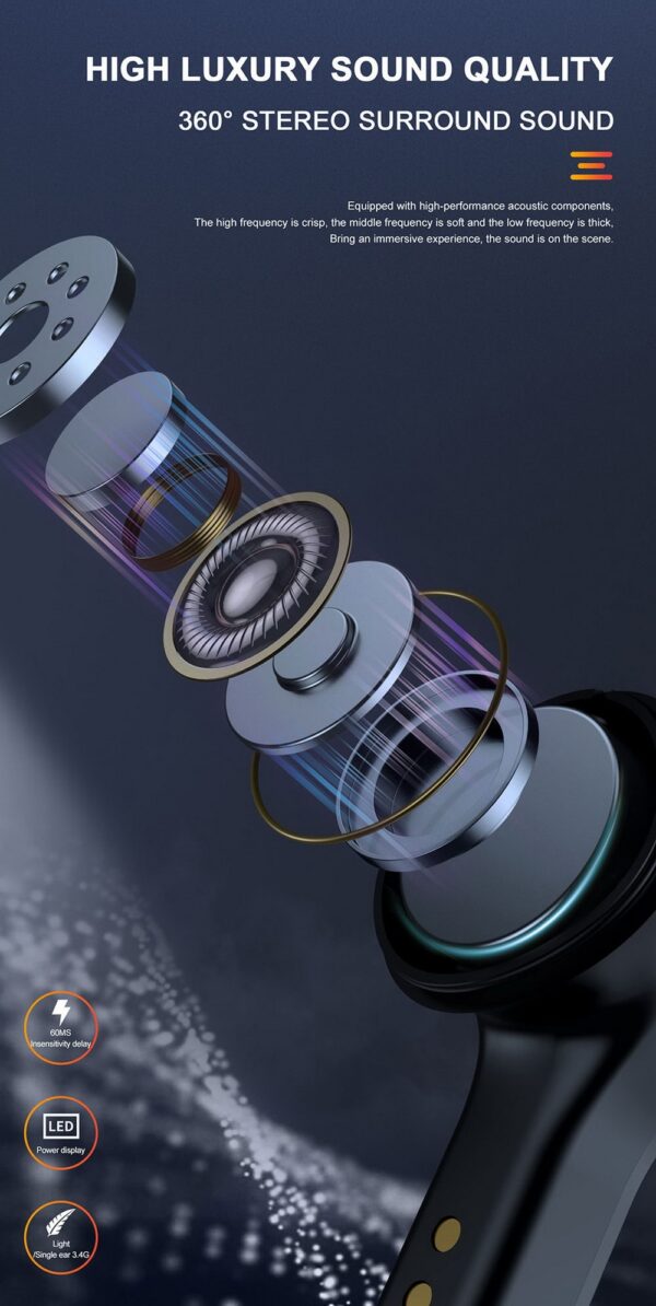 Lenovo HQ08 TWS Wireless Bluetooth Earbuds Noise Reduction Gaming Headphone - Image 4