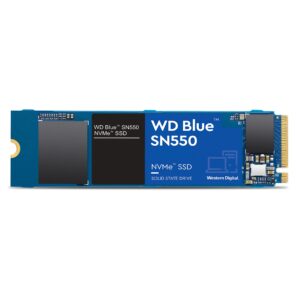 Western Digital 512GB WD Blue SN550 SSD NVMe Internal SSD – Gen3 x4 PCIe 8Gb/s, M.2 2280, 3D NAND, Up to 2,400 MB/s