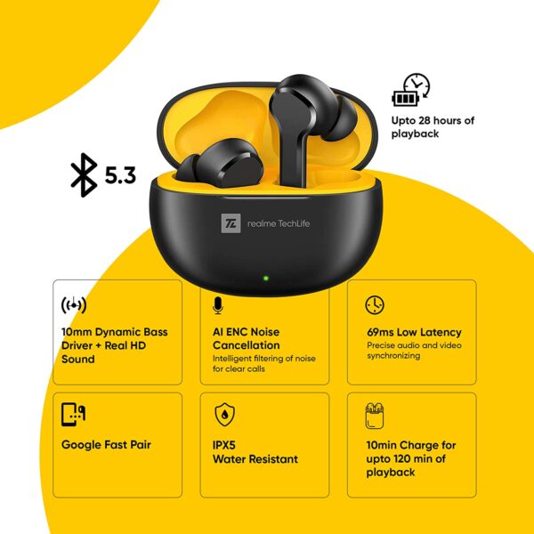 Realme TechLife Buds T100 Earbuds - Image 3