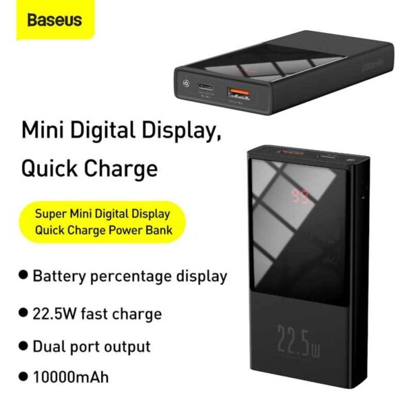 BASEUS Super Mini Digital Display 10000mAh Power Bank 22.5W - Image 2