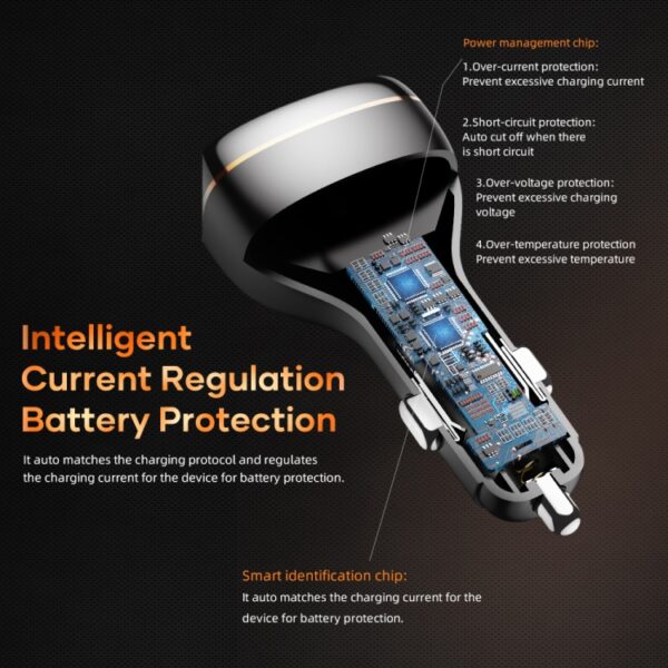 ROCK C301 60W Digital Display Car Charger - Image 3