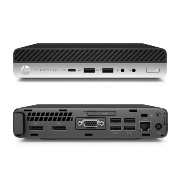 HP EliteDesk 800 G4 Desktop Mini, 8th Gen Core i5 Processor, 8GB RAM, 256GB SSD - Image 2