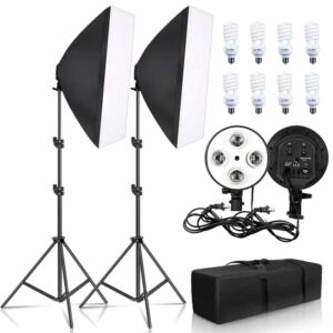 Godox Softbox Lighting Setup For YouTube Home Studio, Live Streaming Combo Set- Softbox, Light Holder, Tripod Stand Full Setup