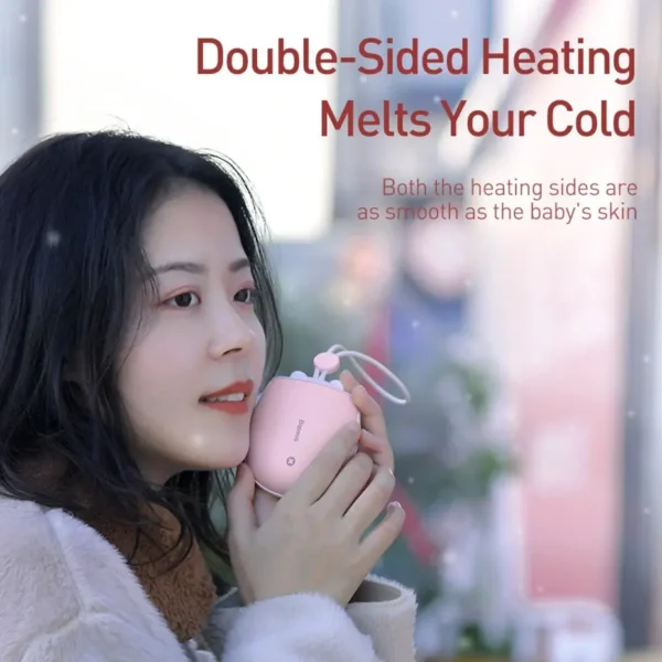 Baseus Heater Rechargeable Hand Warmer 4000 mAh Emergency Power Bank LED Electric Hand Warmer Handy Electric Heater warm - Image 2