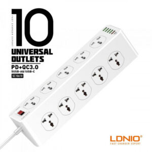 Ldnio SC10610 30W 6-Port USB Charger Power Extension With 10*Outlets / 5 *USB / 1 * PD USB-C