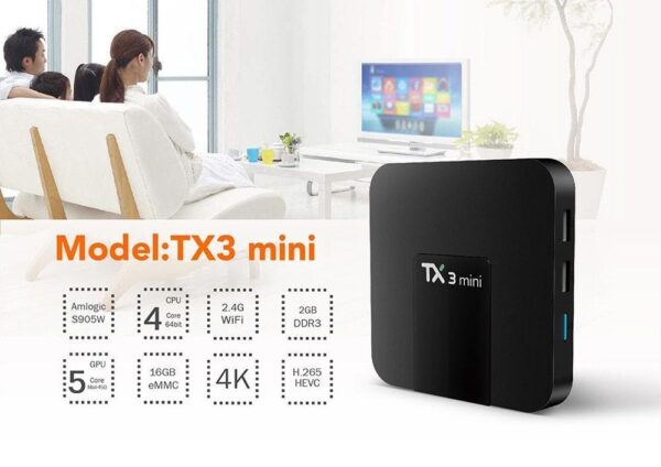 TX3 Mini Android TV Box -Smart Tv Box- 2GB RAM + 16GB ROM- Black - Image 5