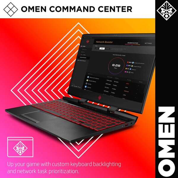 HP Omen 15 Intel® Core™ i7-9750H (2.2 GHz, up to 4.1 GHz, 9 MB cache, 6 cores),16GB RAM,512GB SSD With NVIDIA® GeForce® GTX 1650 (4GB Dedicated) - Image 2