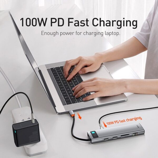 Baseus Multifunctional Type-C HUB Metal Gleam Series 11-in-1 Docking Station - Image 3