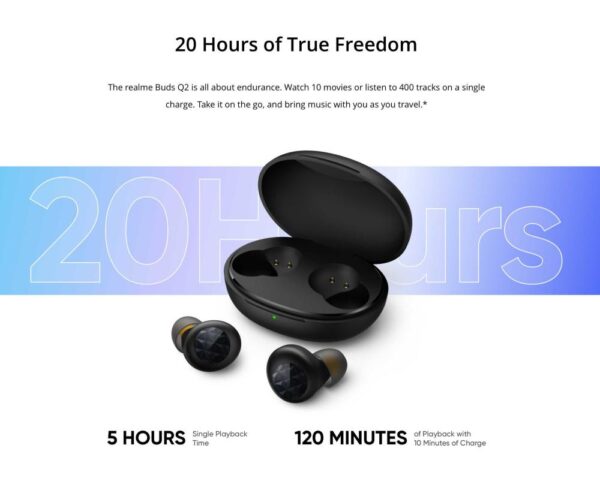 Realme Buds Q2 TWS Bluetooth Dual Earbuds (Black) - Image 7