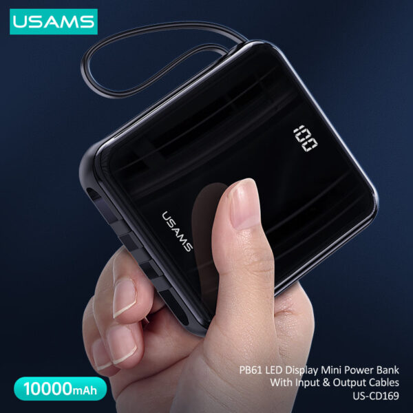 USAMS US-CD169 PB61 LED Display Mini Power Bank 10000mAh